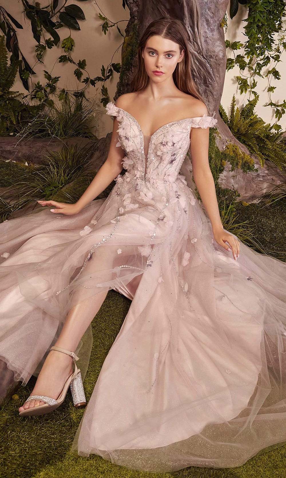 Blush pink wedding gown for beach wedding | beach bridal dress